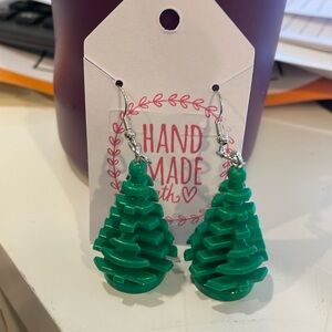 Lego Christmas tree earrings